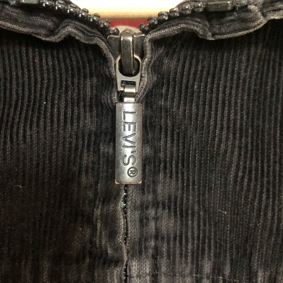 Levi's Black Corduroy Zip-Up Trucker Bomber Jacket Medium - Picture 6 of 13